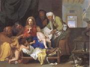 Brun, Charles Le Holy Family with the Infant Jesus Asleep (mk05) oil on canvas
